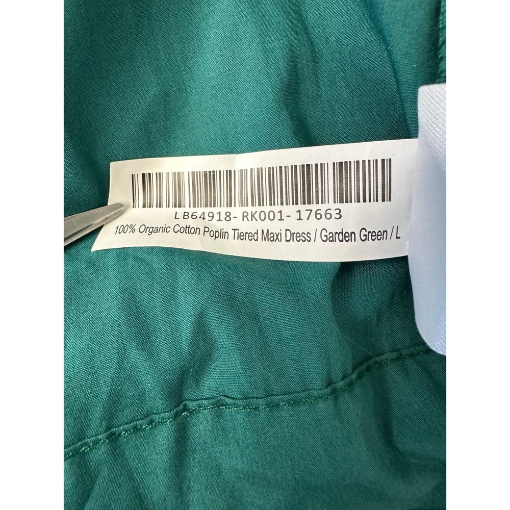 Quince Organic Cotton Tiered Maxi Dress Womens L Garden Green Smocked Waist - Picture 12 of 12